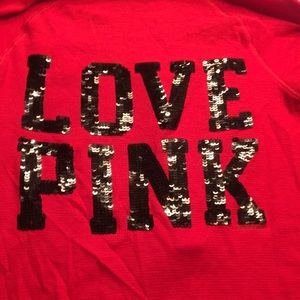 VS PINK Sequined Red Thermal